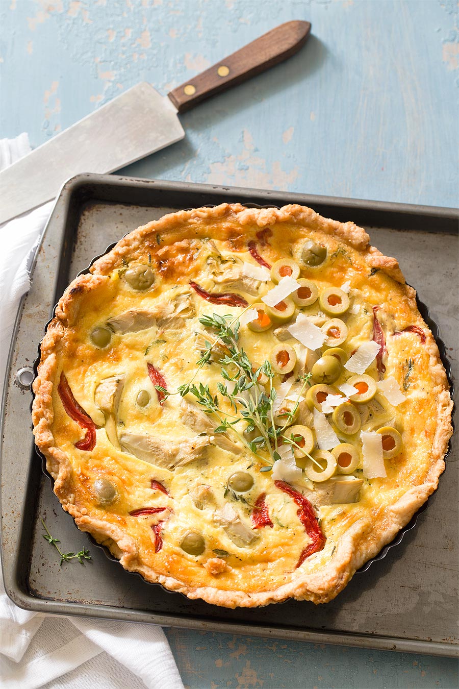 Artichoke Olive Quiche by Carla Cardello Food Photographer