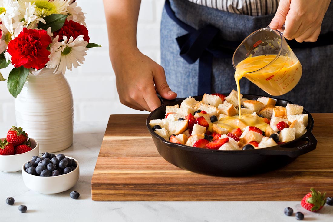 Making French Toast Casserole by Carla Cardello Food Photographer