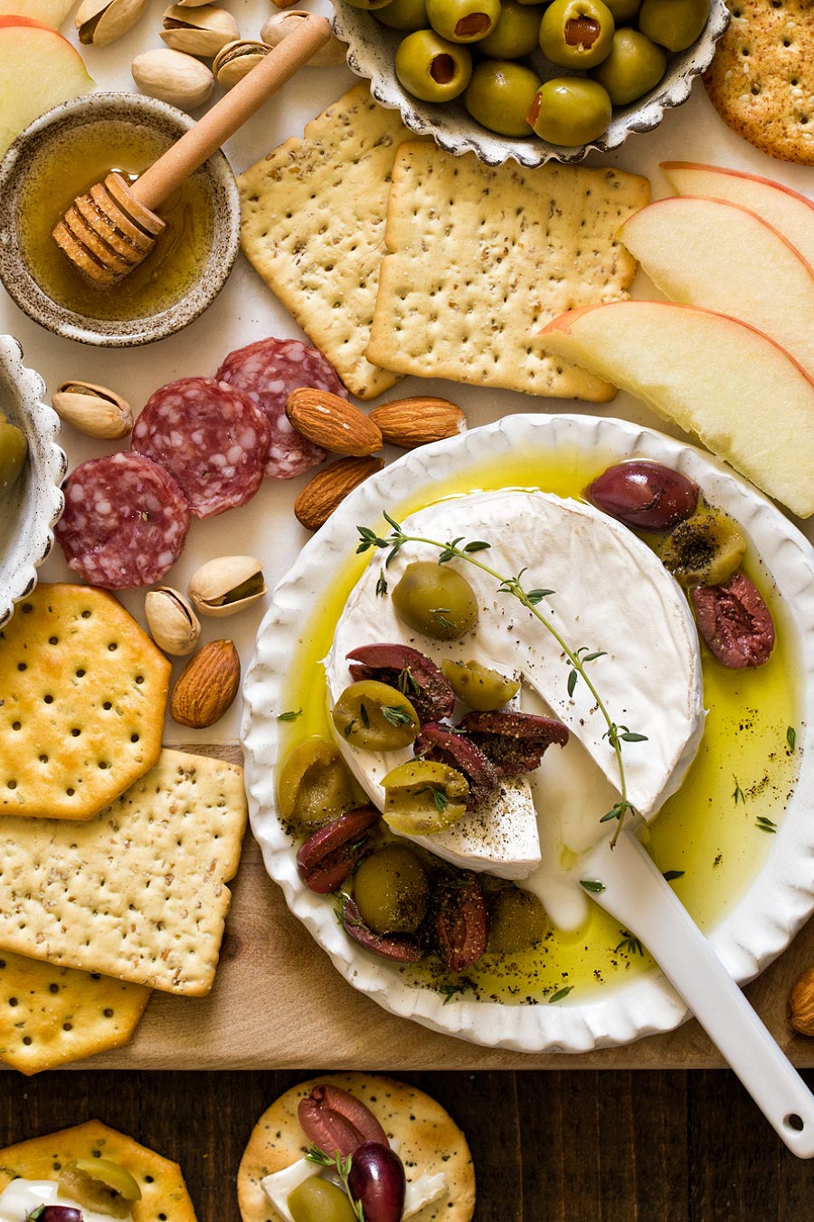 Olive Baked Brie by Carla Cardello Food Photographer