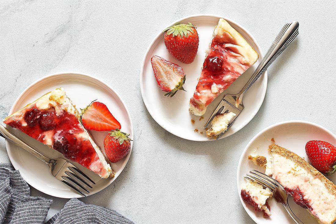 Strawberry Cheesecake Bars by Carla Cardello Food Photographer